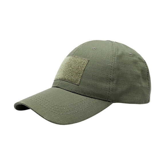 forest green tactical ball cap with velcro patches