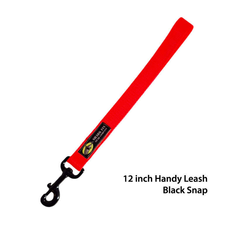 handy leash orange 12 inch black snap