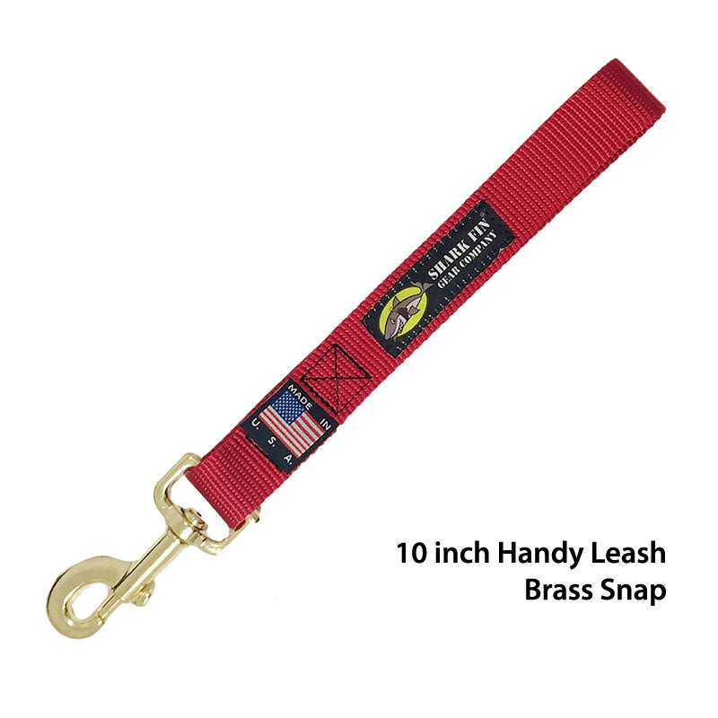 10 inch red traffic leash with brass bolt snap