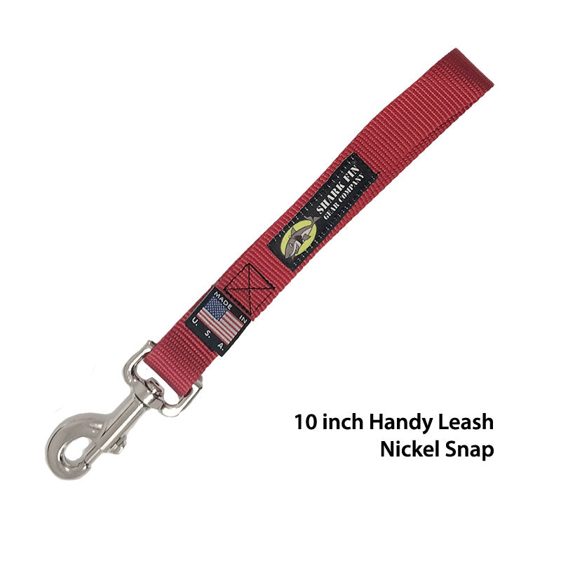 10 inch red traffic leash with nickel bolt snap