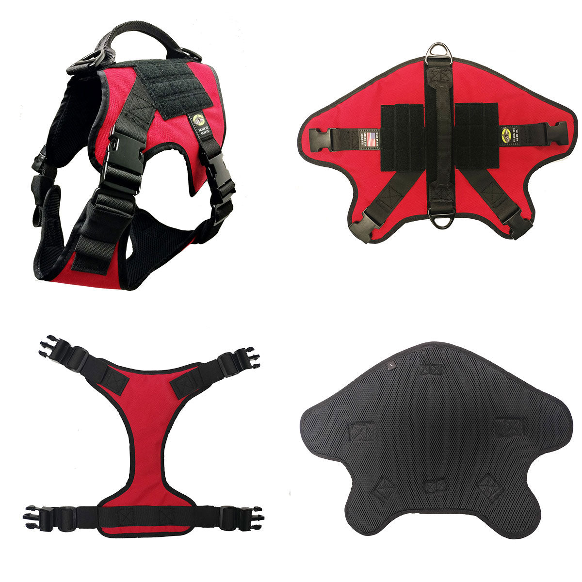 large service dog vest red