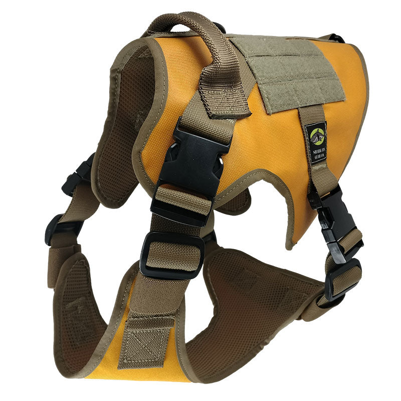 Large Tactical Dog Harness Blazing Sun Orange with Nexus Buckles