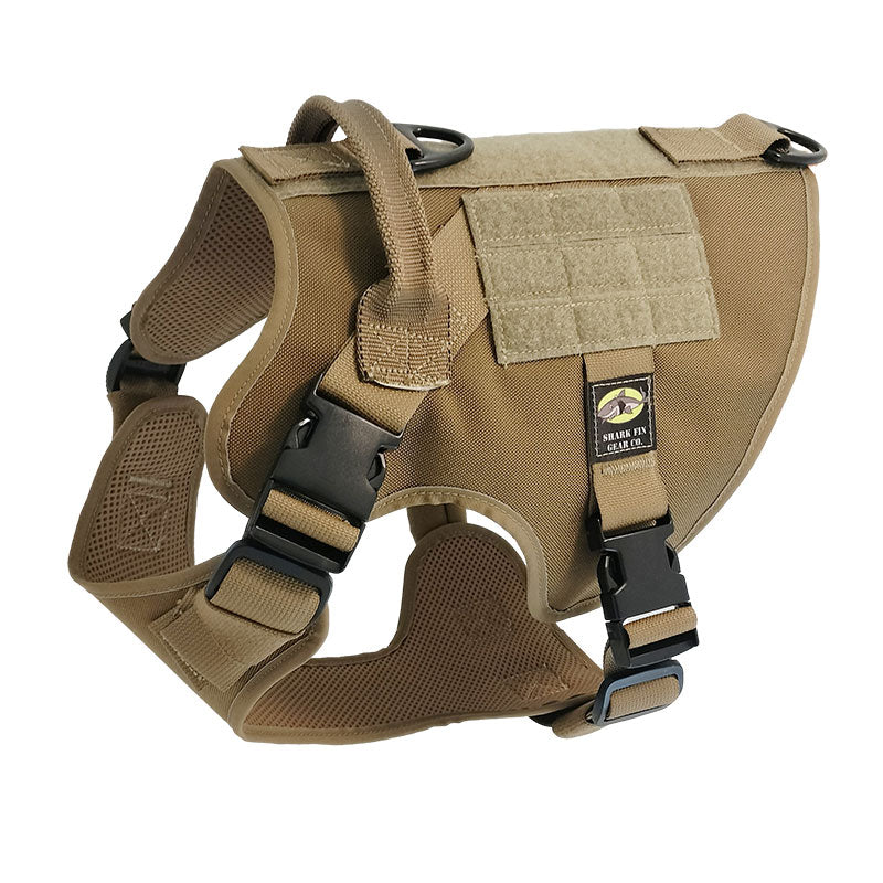 Large Tactical Dog Harness Coyote Brown with Nexus Buckles