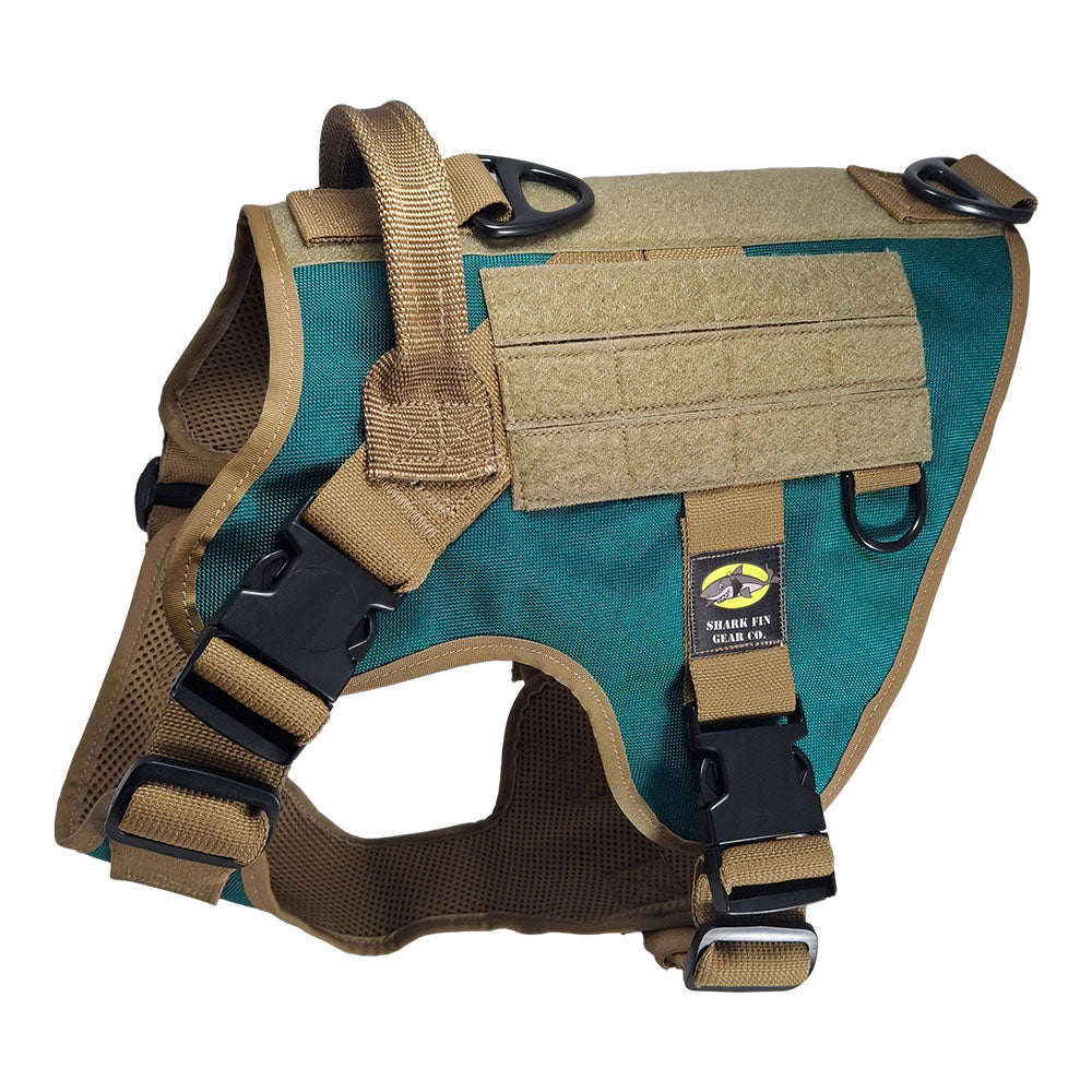 large tactical dog harness arizona turquoise with nexus buckles