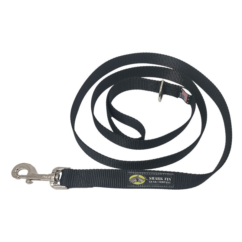 dog leash black 72 inch nickel snap