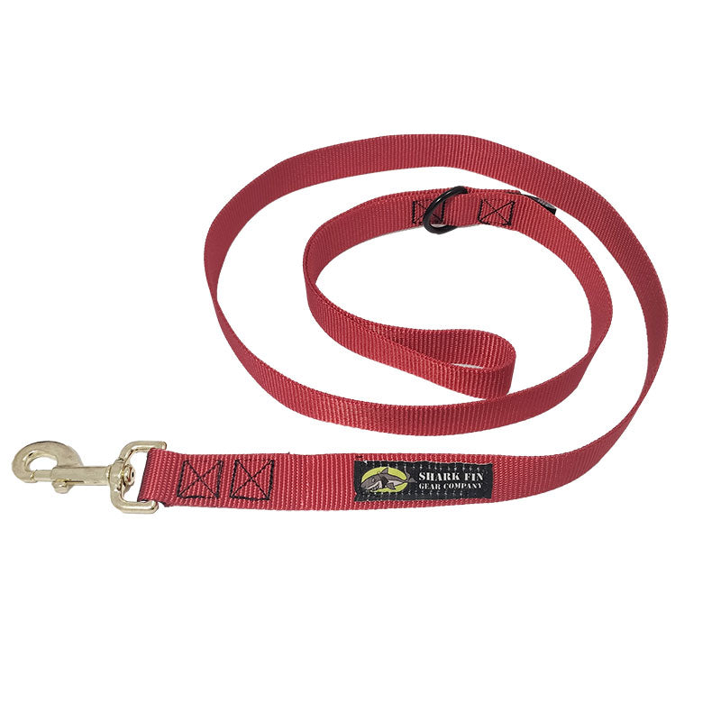 dog leash red 48 inch brass snap