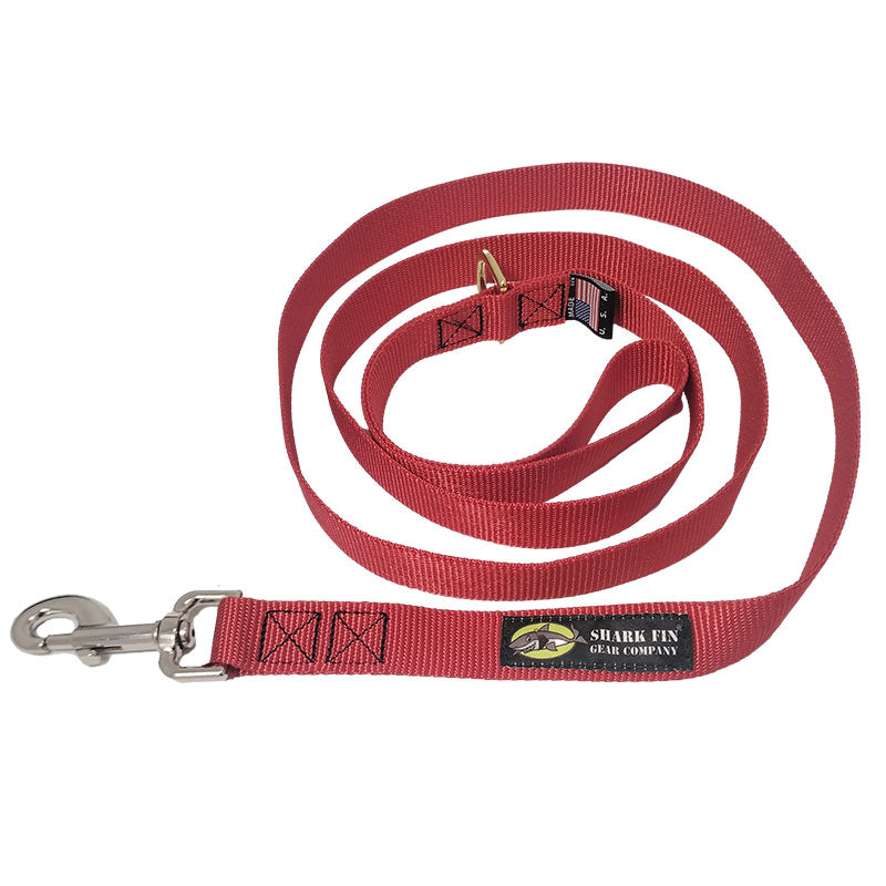 dog leash red 72 inch nickel snap
