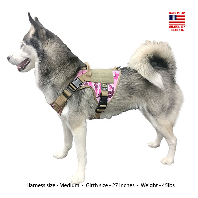 medium tactical dog harness ima girl pink purple camo with nexus