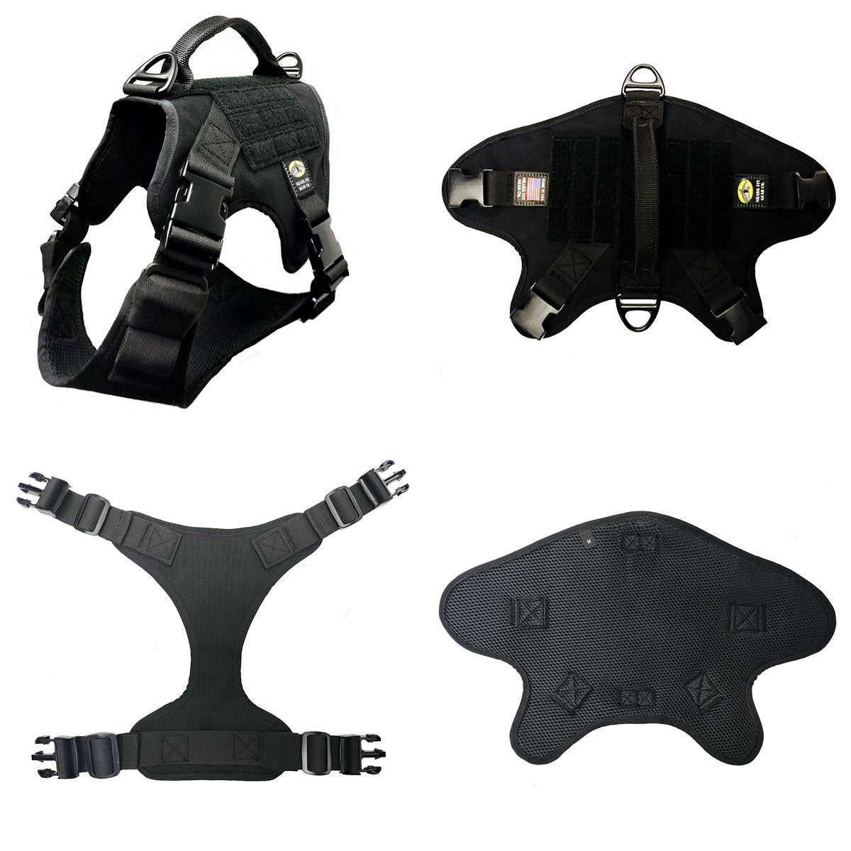 medium service dog vest black
