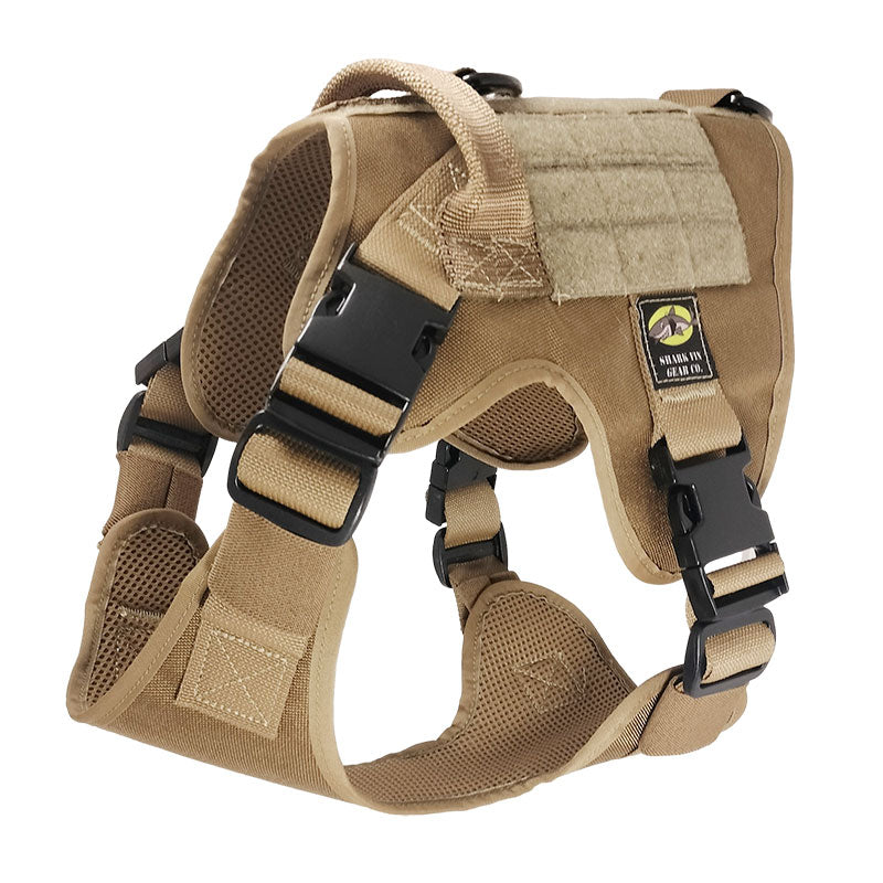 Medium Tactical Dog Harness Coyote Brown with Nexus Buckles