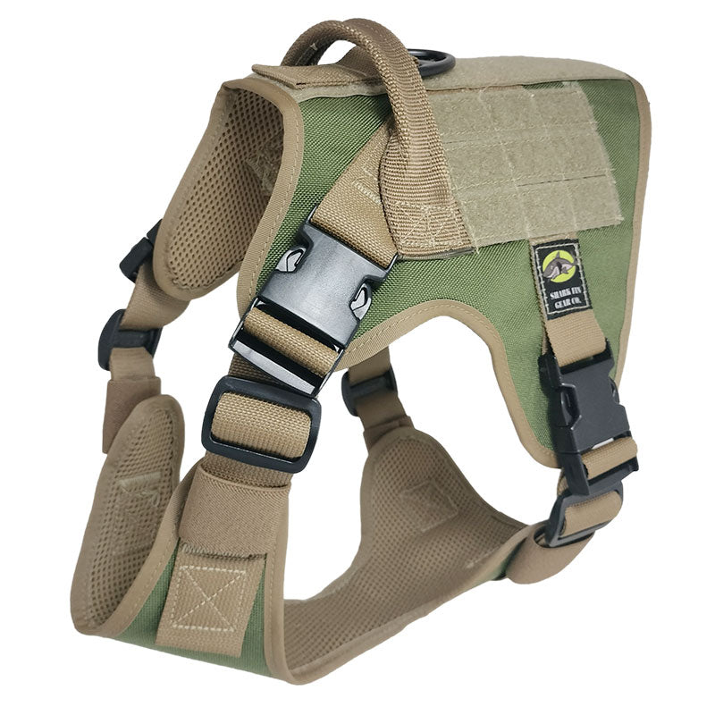 medium tactical dog harness pinetop forest green with nexus buckles