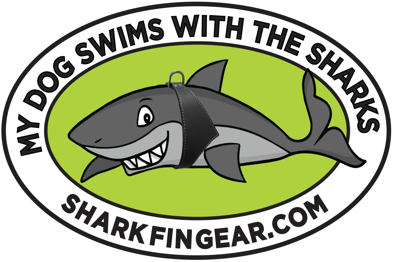 my dog swims with the sharks bumper sticker