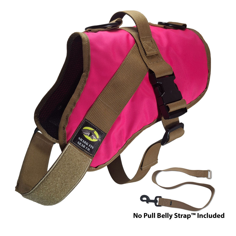 No Pull Dog Harness with strap included, easy on large pink