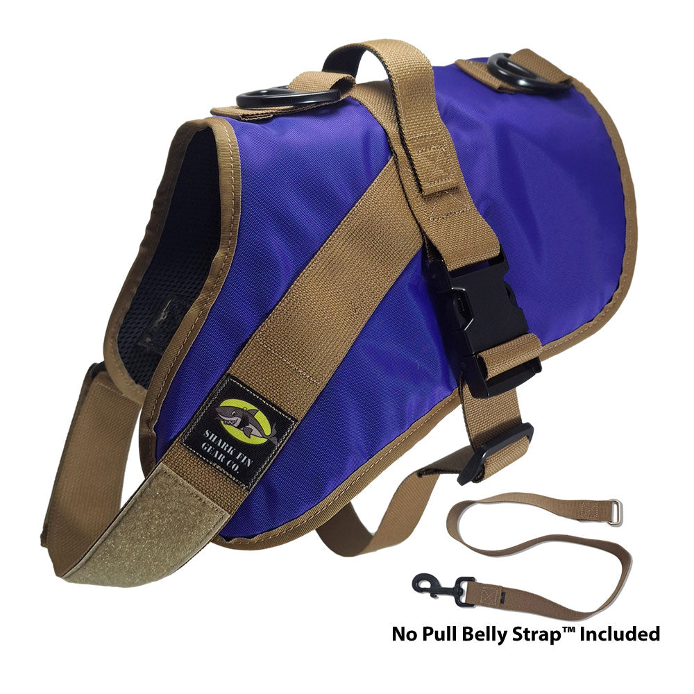 No Pull Dog Harness with strap included, easy on large purple
