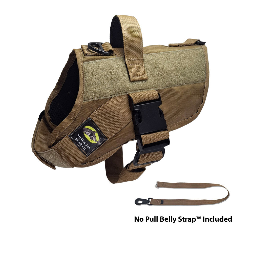 No Pull Dog Harness with strap included, easy on small brown