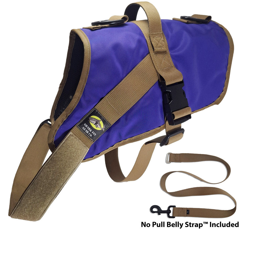 No Pull Dog Harness with strap included, easy on xl purple