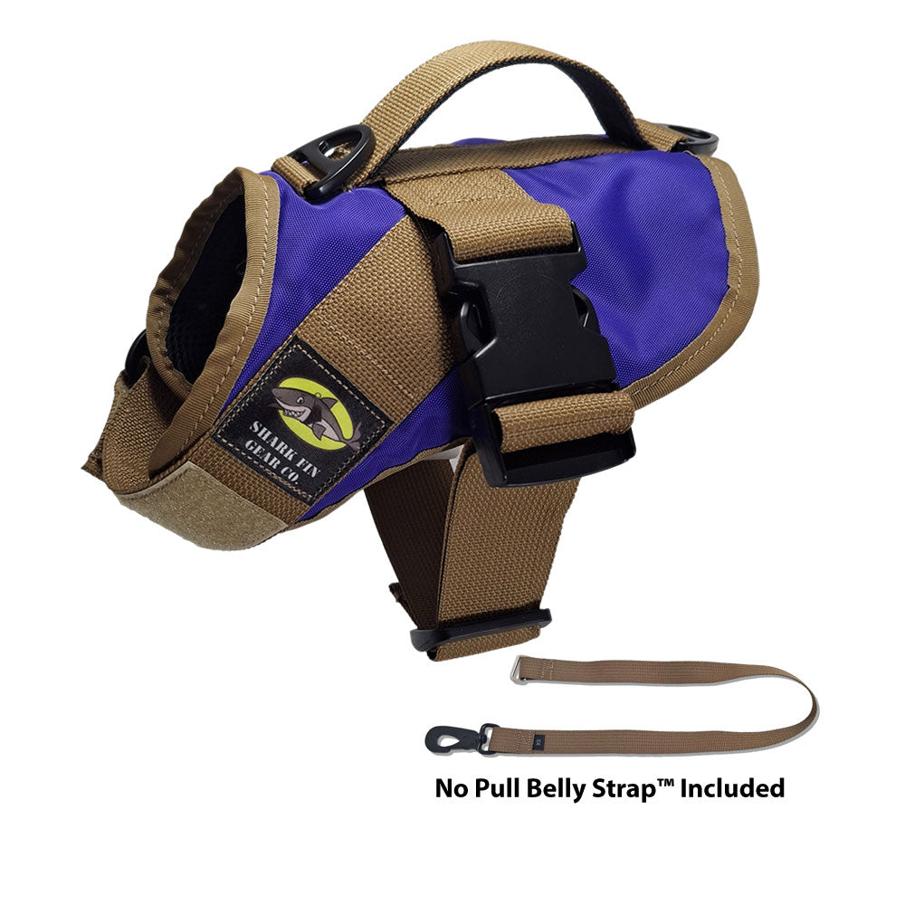 No Pull Dog Harness with strap included, easy on xs purple
