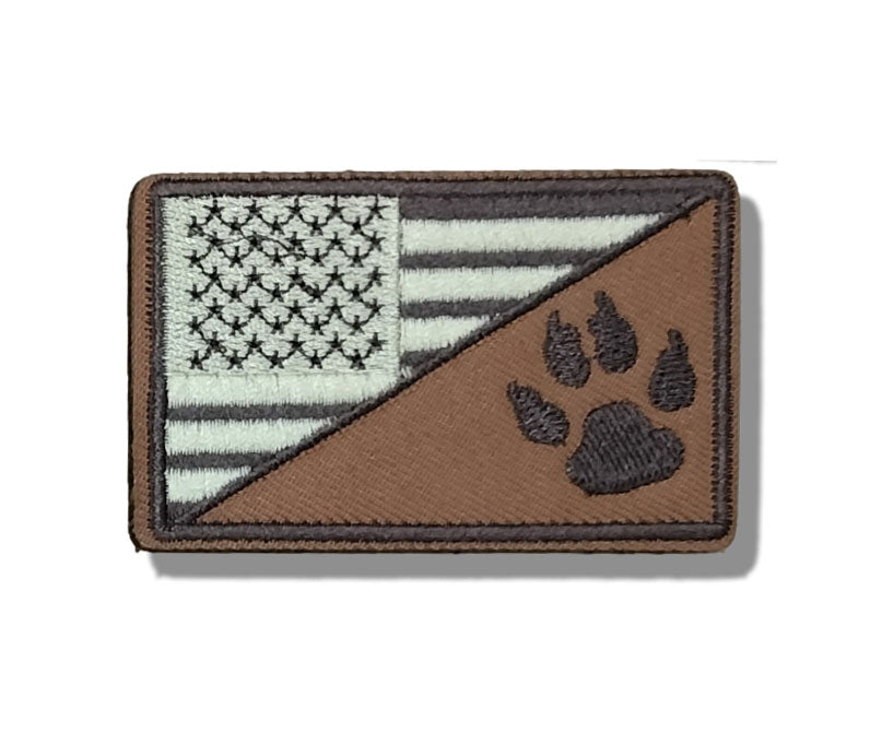 patriotic velcro patch for tactical dog harness usa flag brown paw