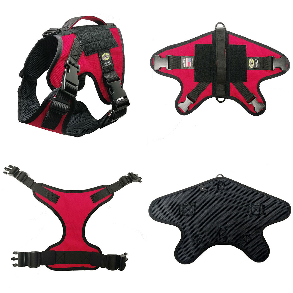 small service dog vest red