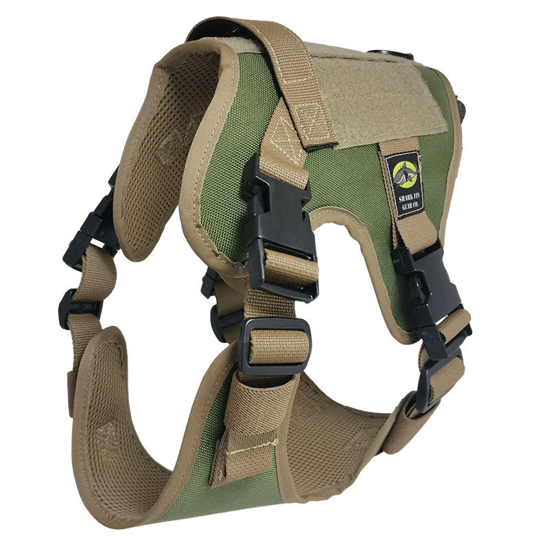 small tactical dog harness pinetop forest green with nexus buckles