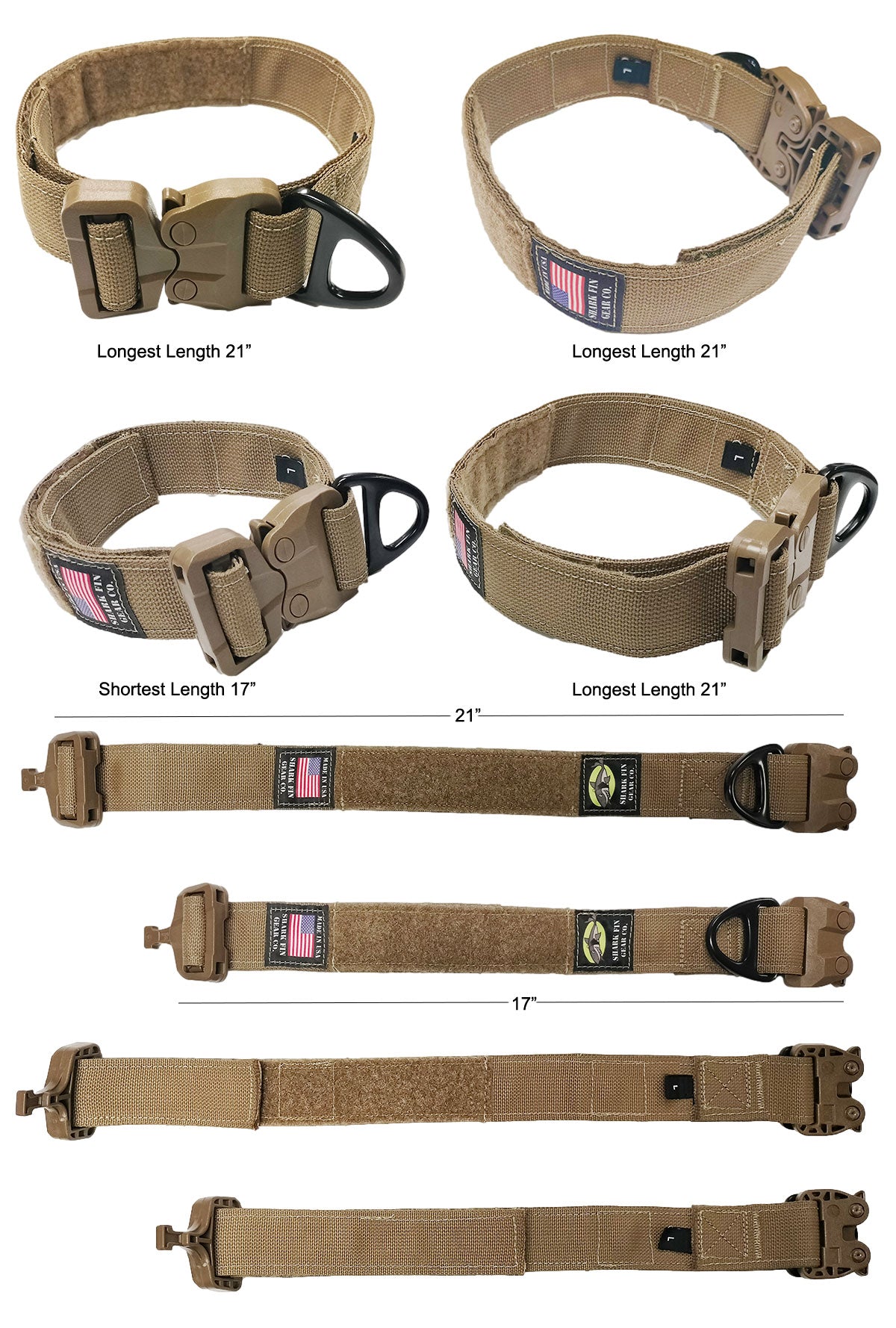 tactical dog collar large coyote gt cobra