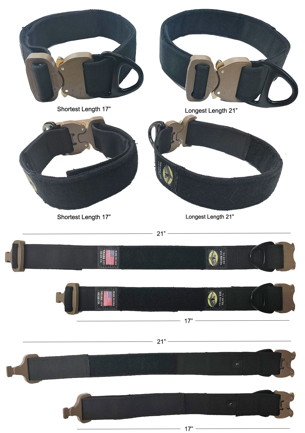 tactical dog collar large black cobra buckle