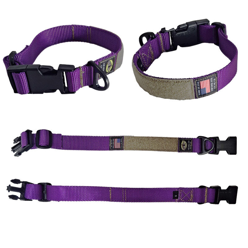 tactical dog collar purple small