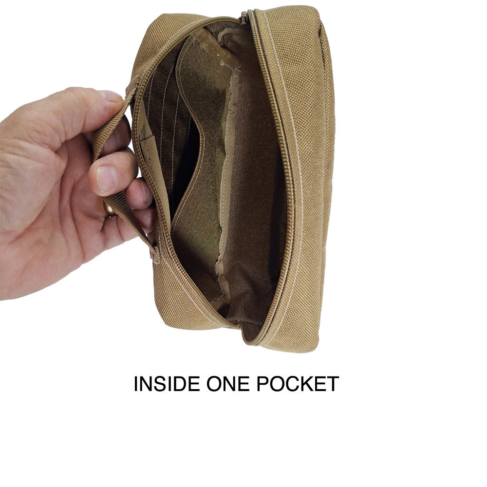 tote pack open showing inside pocket