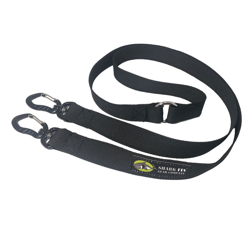two dog leash coupler black snap