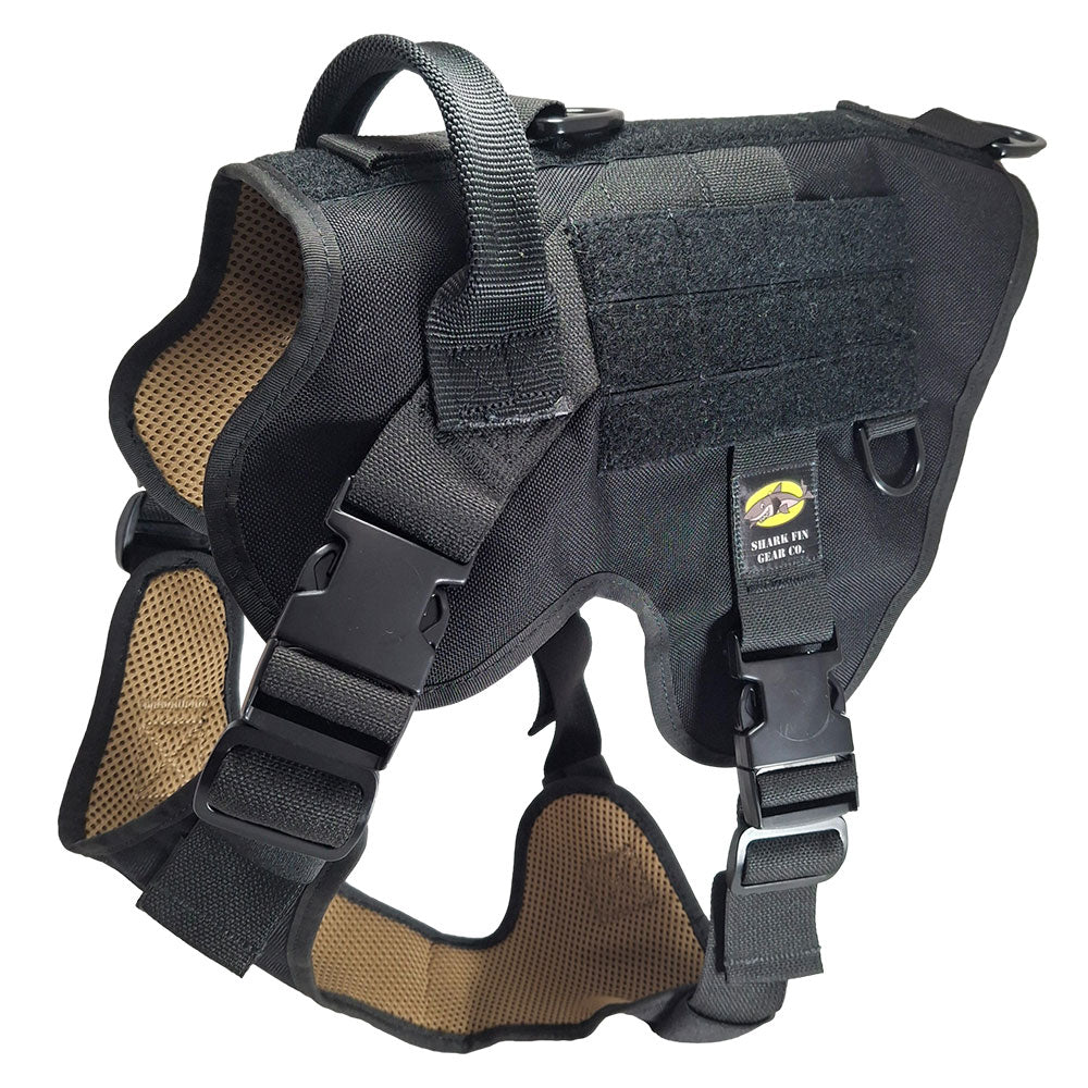 xl tactical dog harness black with nexus buckles