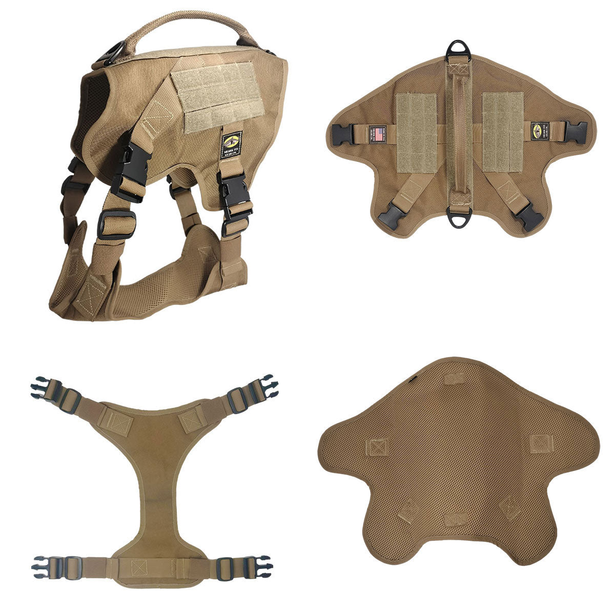 xl service dog vest coyote brown