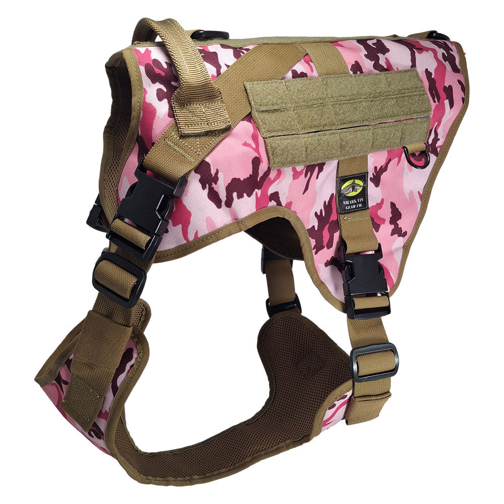 xxl tactical dog harness pink camo with nexus buckles