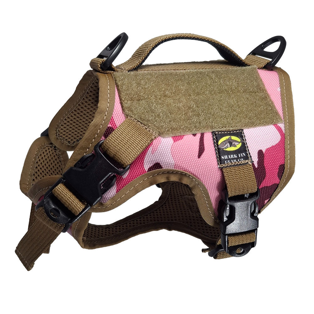 xxs tactical dog harness pink camo with nexus buckles