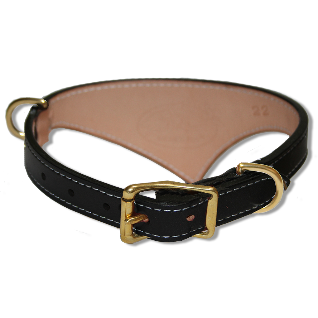Shark Fin™ Collar, Trail Classic Style, Black with Brass Hardware