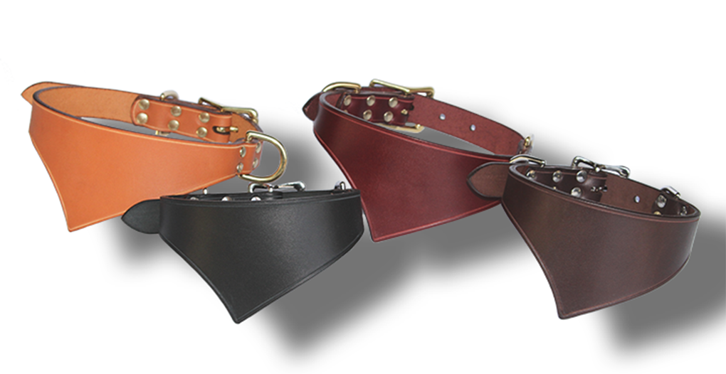 four shark fin collars tan black burgundy brown