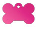 dog bone style metal dog tag large pink