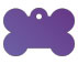 dog bone style metal dog tag large purple