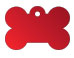 dog bone style metal dog tag large red