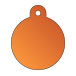 round circle style metal dog tag large orange