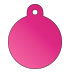 round circle style metal dog tag large pink