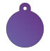 round circle style metal dog tag large purple