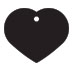 heart style metal dog tag large black