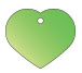 heart style metal dog tag large green