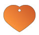 heart style metal dog tag large orange