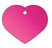 heart style metal dog tag large pink