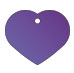 heart style metal dog tag large purple