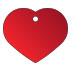 heart style metal dog tag large red