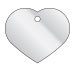 heart style metal dog tag large silver