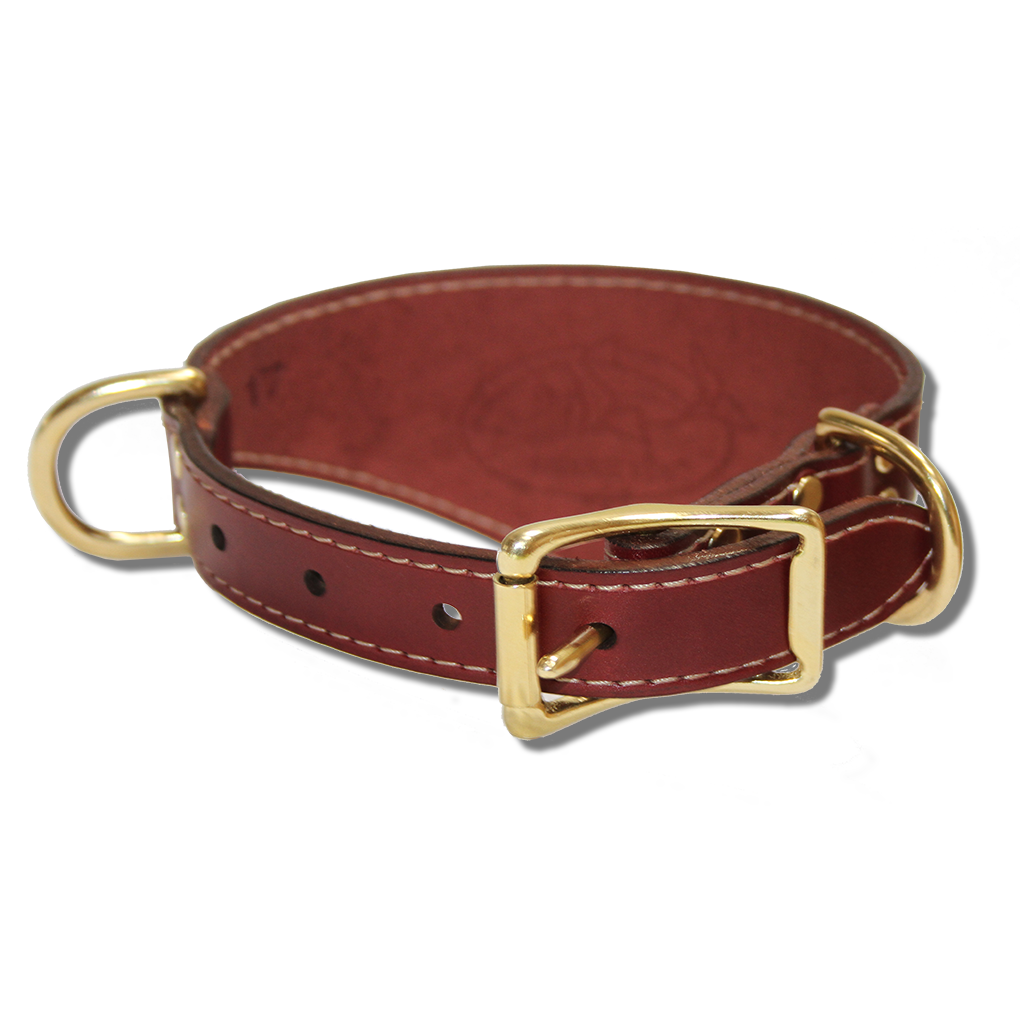 shark fin collar urban classic style james bond burgundy with brass hardware