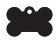 dog bone style metal dog tag black